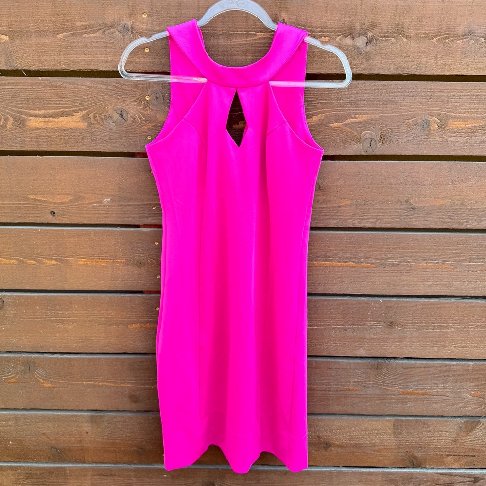 NWT Gretchen Scott Sublime Halter Neck Cut Out Sheath Dress XS Pink